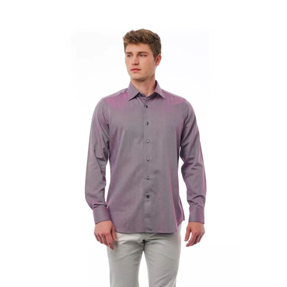 Bagutta Burgundy Cotton Men Men's Shirt
